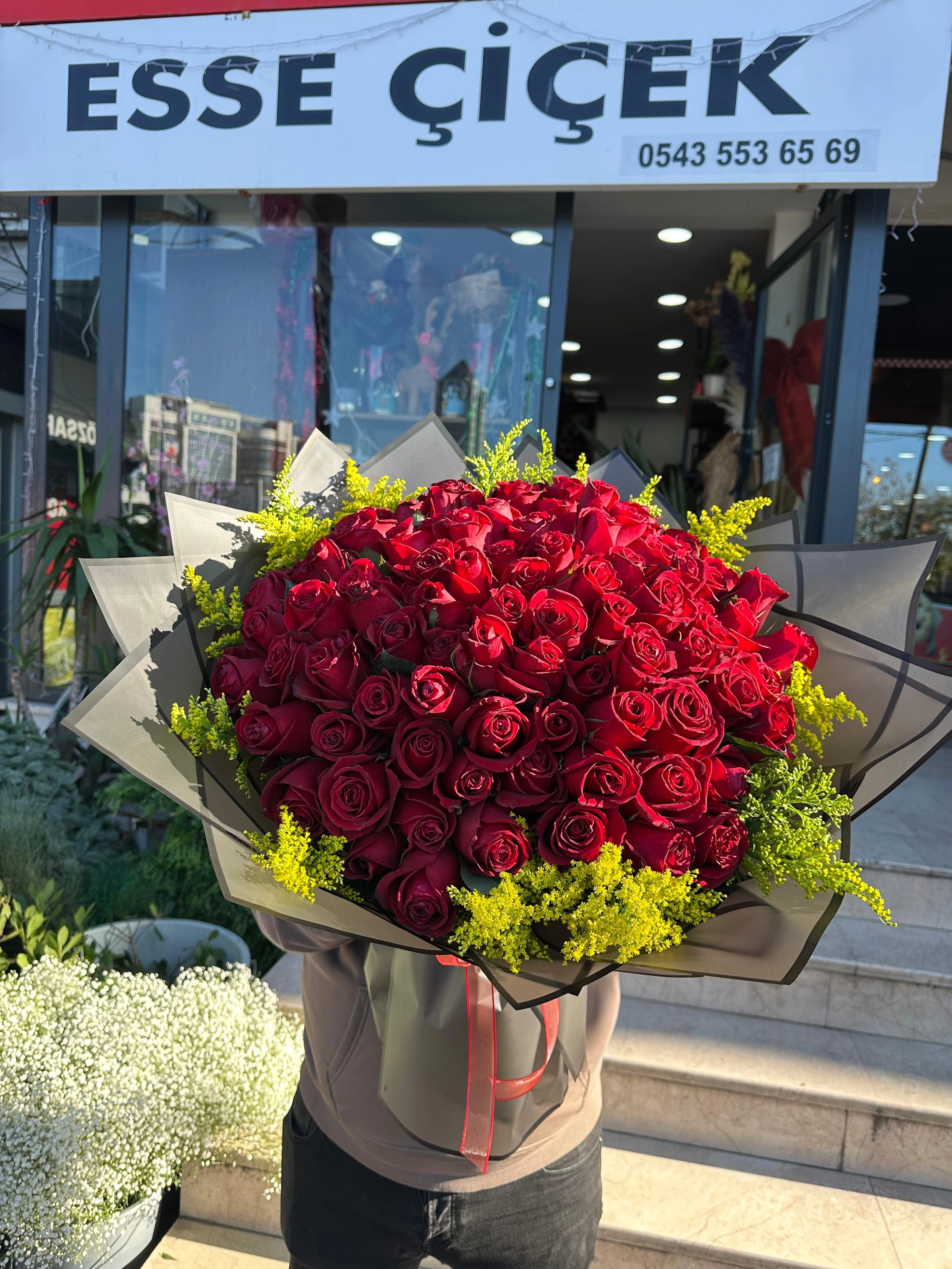 Kırmızı Gül Buketi 101' Li 