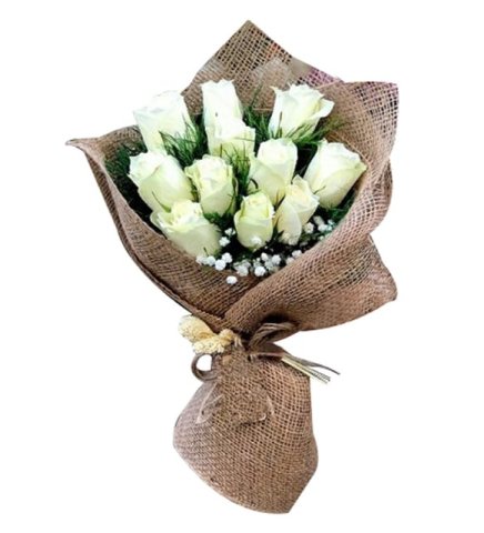11' Li Beyaz Gül Buketi
