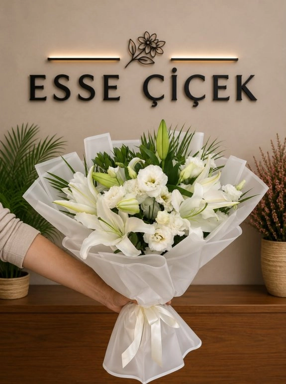 White Lilyum Buketi